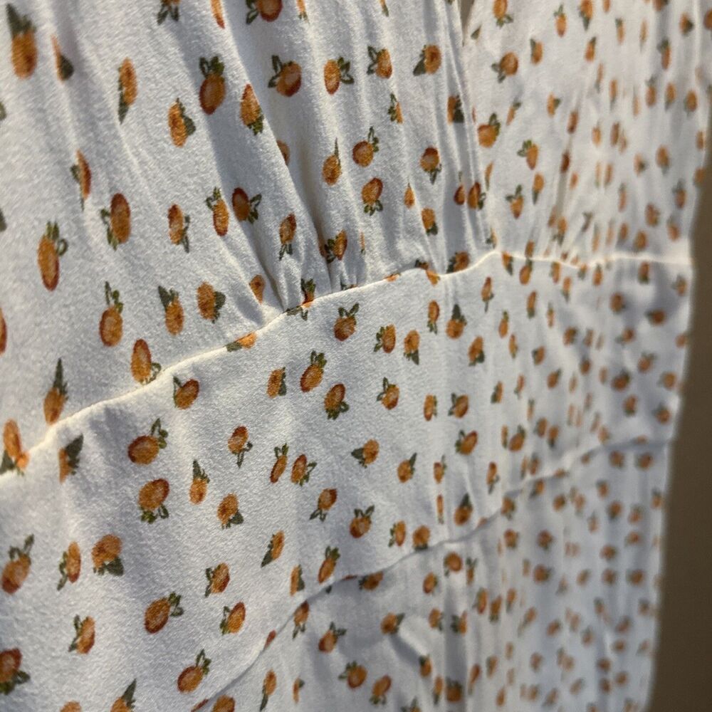 Free People Blue Cap Sleeve Wide Leg Fruit Print Jumpsuit Size 12 - Picture 6 of 8